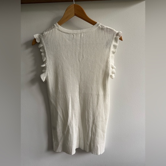 White Ruffle Sleeve Top - Picture 2 of 3